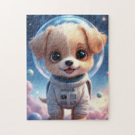 Cute Smiling Puppy Astronaut Jigsaw Puzzle Legpuzzel