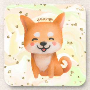 Cute Smiling Shiba Inu Bier Onderzetter
