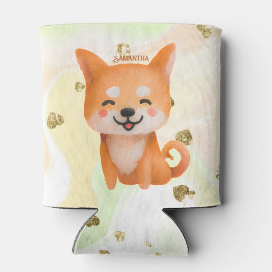 Cute Smiling Shiba Inu Blikjeskoeler (Achterkant)