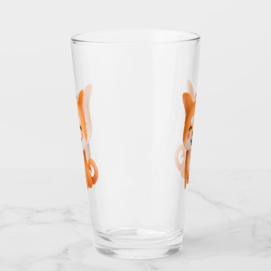 Cute Smiling Shiba Inu Glas (Links)