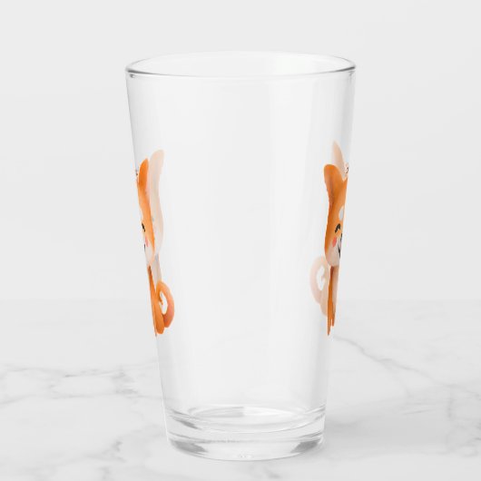 Cute Smiling Shiba Inu Glas (Rechts)