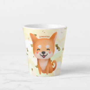 Cute Smiling Shiba Inu Latte Mok