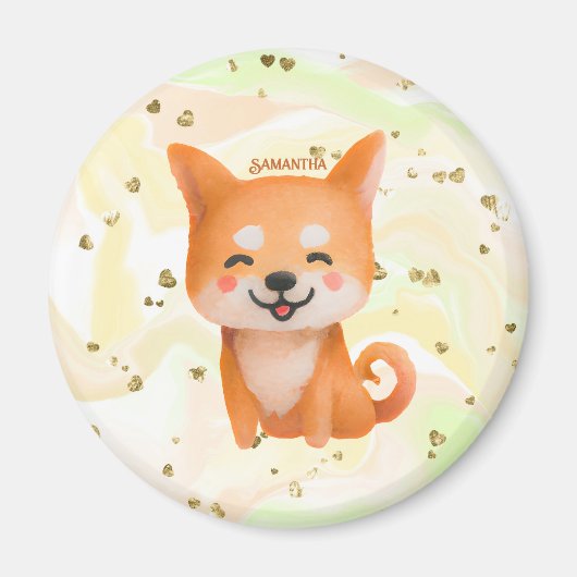 Cute Smiling Shiba Inu Magneet (Voorkant)