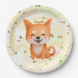 Cute Smiling Shiba Inu Papieren Bordje