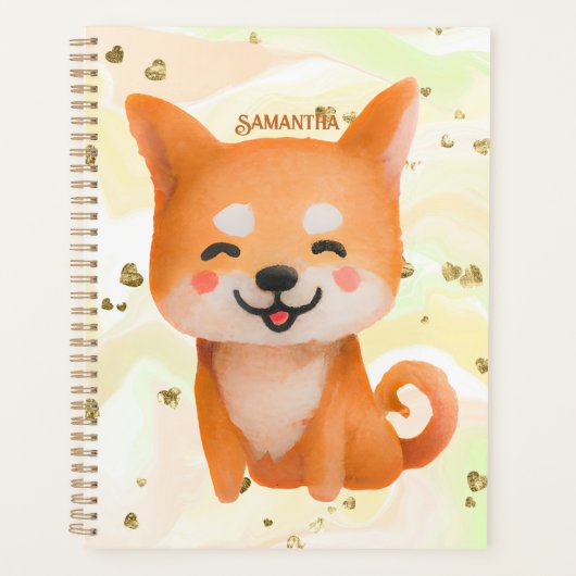 Cute Smiling Shiba Inu Planner (Voorkant)