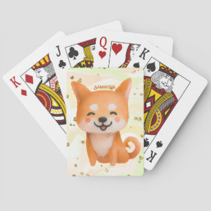 Cute Smiling Shiba Inu Pokerkaarten