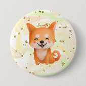 Cute Smiling Shiba Inu Ronde Button 7,6 Cm (Voorkant)