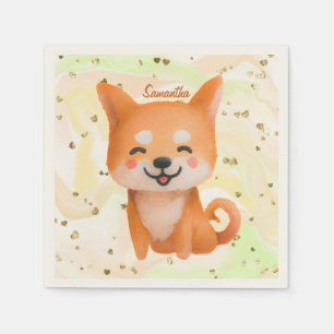 Cute Smiling Shiba Inu Servet