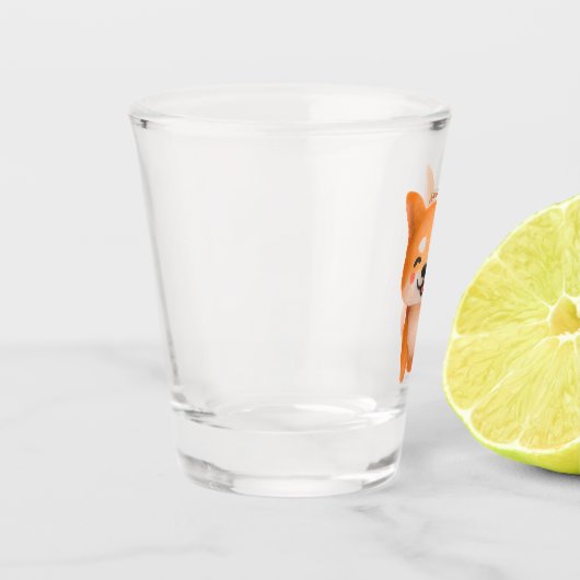 Cute Smiling Shiba Inu Shot Glas (Links)