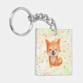 Cute Smiling Shiba Inu Sleutelhanger (Voorkant Links)