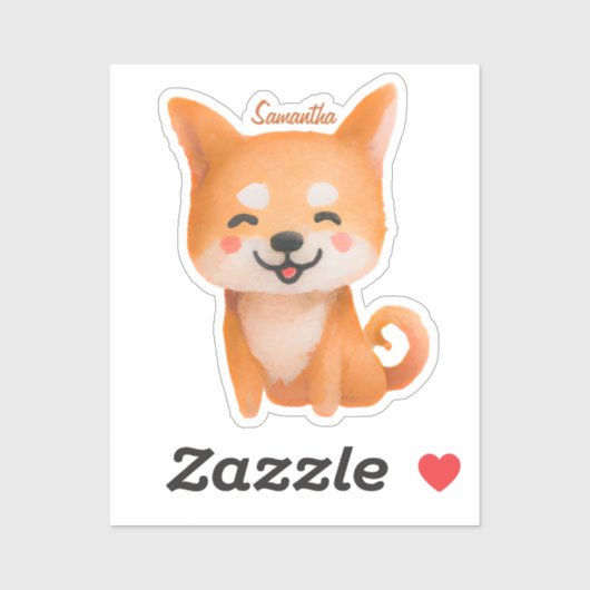 Cute Smiling Shiba Inu Sticker (Vel)