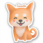 Cute Smiling Shiba Inu Sticker (Voorkant)