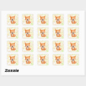 Cute Smiling Shiba Inu Vierkante Sticker (Vel)