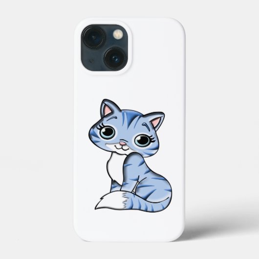 CUTE SMILING SKY BLUE KITTEN WITH BLUE EYES. Case-Mate iPhone CASE (Achterkant)