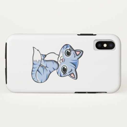 CUTE SMILING SKY BLUE KITTEN WITH BLUE EYES. Case-Mate iPhone CASE (Achterkant (horizontaal))