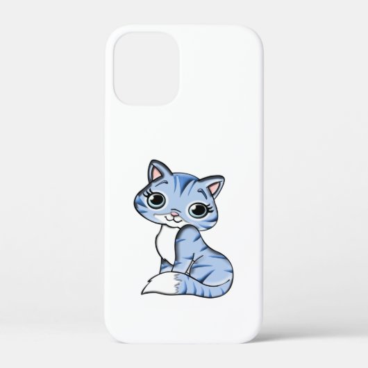 CUTE SMILING SKY BLUE KITTEN WITH BLUE EYES. Case-Mate iPhone CASE (Achterkant)