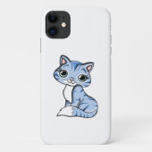 CUTE SMILING SKY BLUE KITTEN WITH BLUE EYES. Case-Mate iPhone CASE (Achterkant)