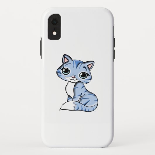 CUTE SMILING SKY BLUE KITTEN WITH BLUE EYES. Case-Mate iPhone CASE (Achterkant)