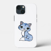 CUTE SMILING SKY BLUE KITTEN WITH BLUE EYES. Case-Mate iPhone CASE (Achterkant)