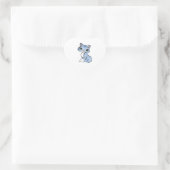 CUTE SMILING SKY BLUE KITTEN WITH BLUE EYES. HART STICKER (Tas)