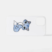 CUTE SMILING SKY BLUE KITTEN WITH BLUE EYES. iPhone HOESJE (Achterkant horizontaal)