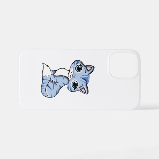 CUTE SMILING SKY BLUE KITTEN WITH BLUE EYES. iPhone HOESJE (Achterkant horizontaal)