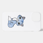 CUTE SMILING SKY BLUE KITTEN WITH BLUE EYES. iPhone HOESJE (Achterkant horizontaal)