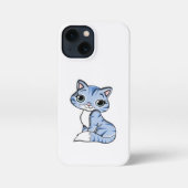 CUTE SMILING SKY BLUE KITTEN WITH BLUE EYES. iPhone HOESJE (Achterkant)