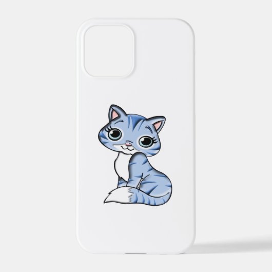 CUTE SMILING SKY BLUE KITTEN WITH BLUE EYES. iPhone HOESJE (Achterkant)