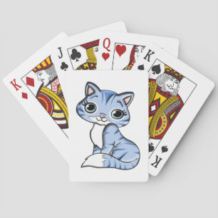 CUTE SMILING SKY BLUE KITTEN WITH BLUE EYES. POKERKAARTEN