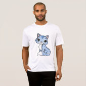 CUTE SMILING SKY BLUE KITTEN WITH BLUE EYES. T-SHIRT (Voorkant volledig)