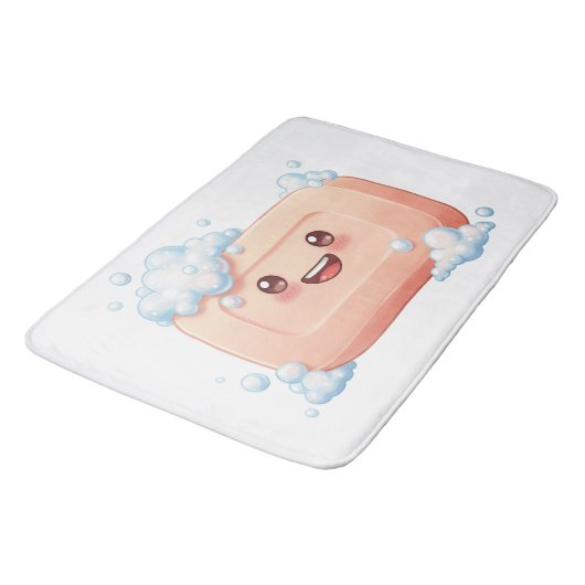Cute Smiling Soap Bar with Bubbles Badmat (Gekanteld)