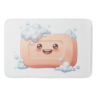 Cute Smiling Soap Bar with Bubbles Badmat