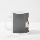 Cute Smiling Sock Monkey Face op Red Black Matglas Koffiemok (Links)