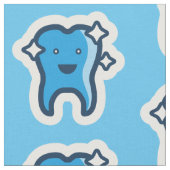 Cute Smiling Sparking Teeth Pattern Stof (Close Up)