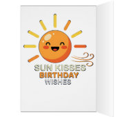 Cute Smiling Sun Birthday Greeting Card - Sun Kiss (Binnen (Links))