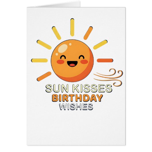 Cute Smiling Sun Birthday Greeting Card - Sun Kiss (Voorkant)