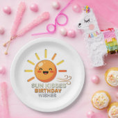 Cute Smiling Sun Birthday Party Paper Plates Papieren Bordje (Feest)