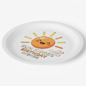 Cute Smiling Sun Birthday Party Paper Plates Papieren Bordje (Gekanteld)