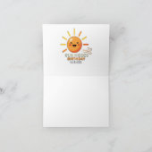 Cute Smiling Sun Birthday Thank You Card - Sun Kis Bedankkaart (Binnen)