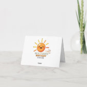 Cute Smiling Sun Birthday Thank You Card - Sun Kis Bedankkaart (Achterkant)