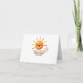 Cute Smiling Sun Birthday Thank You Card - Sun Kis Bedankkaart