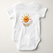 Cute Smiling Sun Birthday Wishes Baby Jersey Bodys Romper (Achterkant)