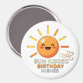 Cute Smiling Sun Birthday Wishes Fridge Magnet (Voorkant / Achterkant)