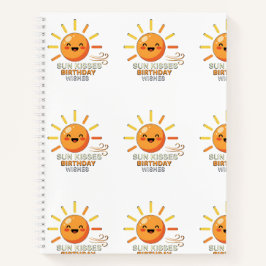 Cute Smiling Sun Birthday Wishes Lined Spiral Note Notitieboek