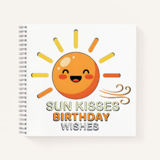 Cute Smiling Sun Birthday Wishes Spiral Notebook Notitieboek