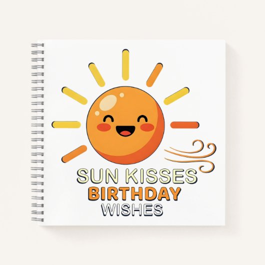Cute Smiling Sun Birthday Wishes Spiral Notebook Notitieboek (Voorkant)