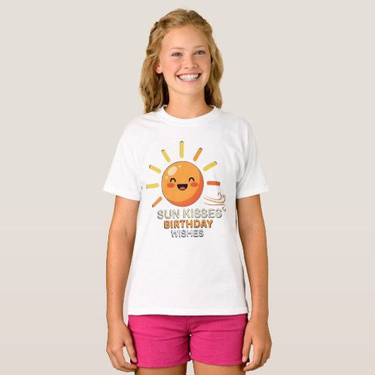 Cute Smiling Sun Birthday Wishes Toddler T-shirt (Voorkant volledig)