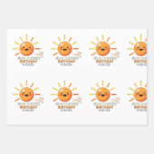 Cute Smiling Sun Birthday Wishes Wrapping Paper  (Voorkant 3)