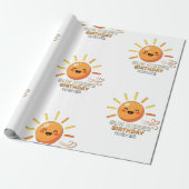 Cute Smiling Sun Birthday Wishes Wrapping Paper Cadeaupapier (Uitgerold)